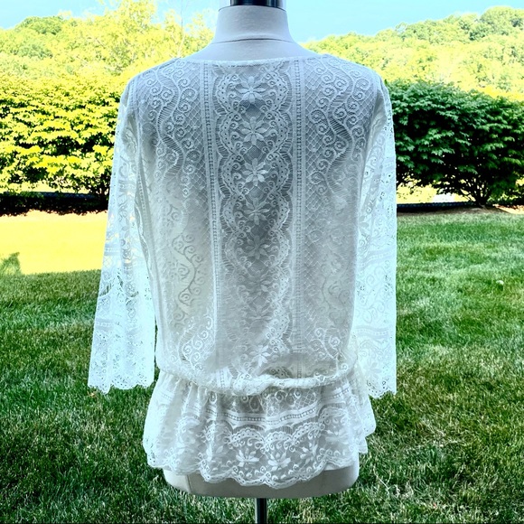 Chico's White Lace Top - Picture 6 of 14